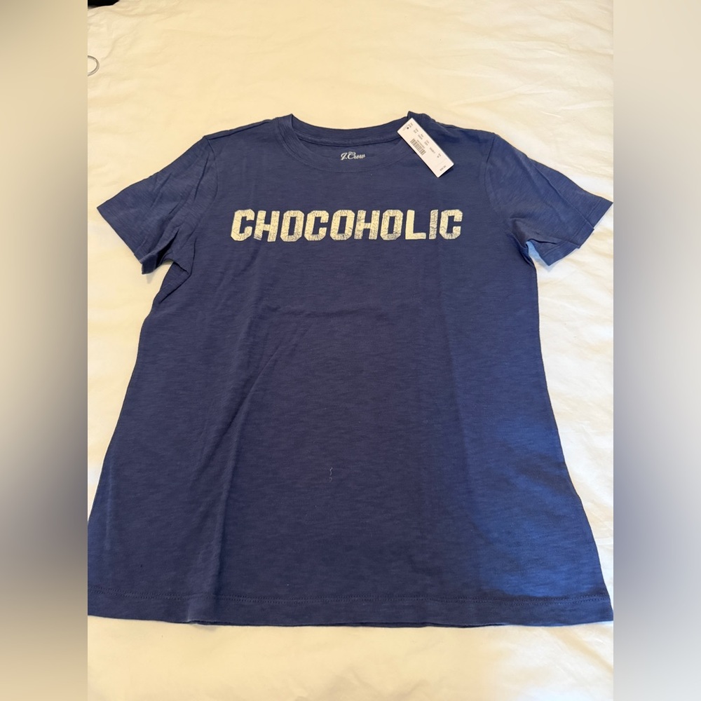 J. Crew Blue 'Chocoholic' Short Sleeve Tee